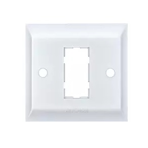 1 Module Plate With Chrome Collar, Anchor Ziva - White